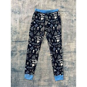 New! Blue White Hannukah Print Pajama Pants Women's Small